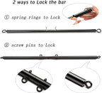 2pcs Black Portable Restore Spreader Bar, Exercise Guide Pilates Sports Aid Training Fitness Gear, Home Yoga Gym Kit with Fur Flocking Storage Bag