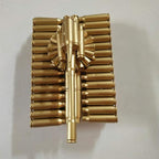 Bullet Shell Casing Shaped Army Tank Metal Sculpture,Great Decorative Artwork Model Gift for Home,Study Room Decorations (Gold Disc Style)