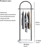 Freestanding Clothing Rack with Marble Base,Modern Black Arch Garment Rack for Small Spaces,Sturdy Metal Coat Rack,Clothes Racks for Hanging Clothes in Bedroom,Closet,Entryway,Boutique Display