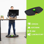 Balance Board for Standing Desk, Wooden Wobble Board with Slidable Ball for Office Work, Anti-Fatigue Foot Massage Board to Relieve Fatigue, Adult Use up to 300 lbs, Black