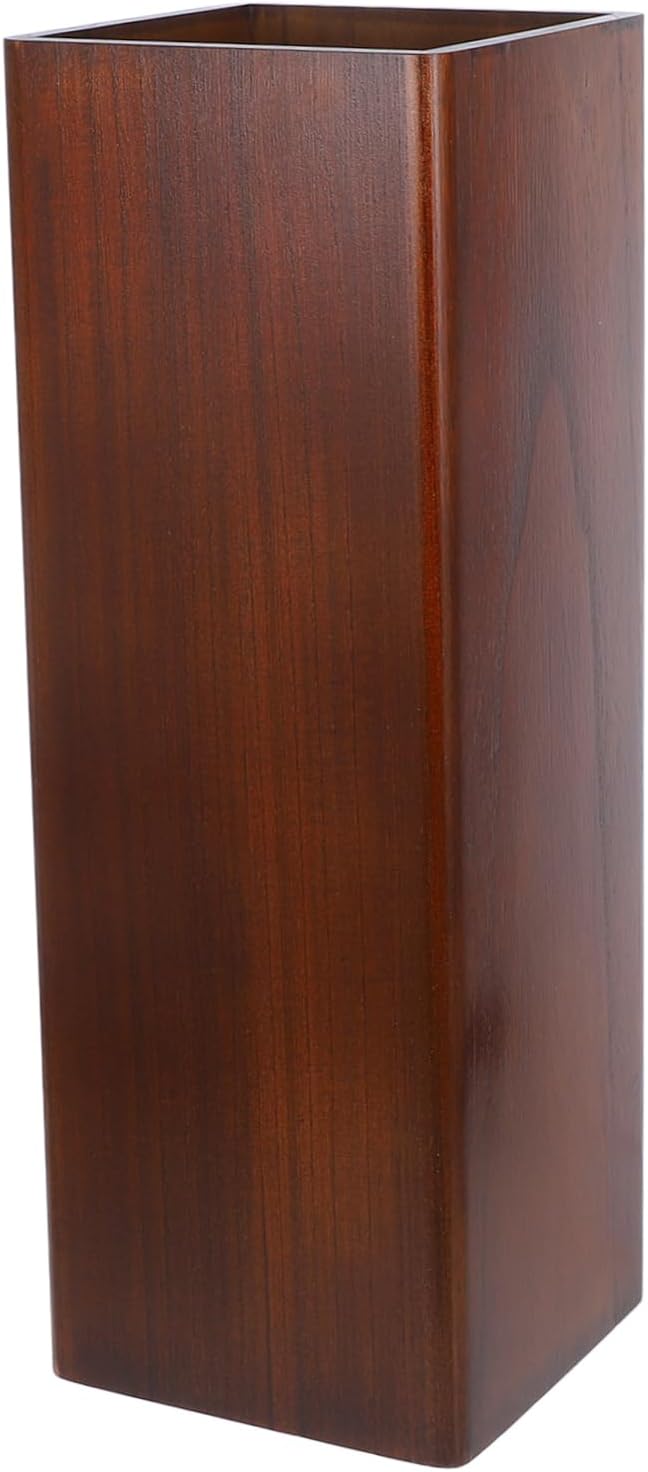 Cabilock Solid Wood Umbrella Stand Organizer for Compact Entryway Storage Design for Indoor and Outdoor Use Dark Walnut Finish