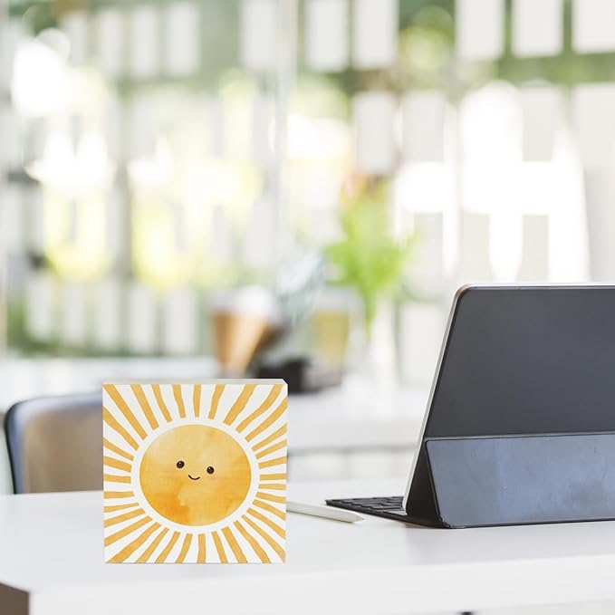 Sun Decor Summer Decor Sunshine Gifts Inspirational Summer Decorations Wooden Box Sign for Home Office Farmhouse Table Shelf