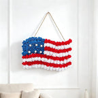 4th of July Decorations Outdoor Patriotic Wreaths for Front Door 250th Anniversary Decorations Red White and Blue American Flag Wreath (American Flag Sunflower C)