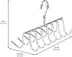 iDesign Axis Metal Hanger, Hanging Closet Organization Storage Holder, Men's Ties, Women's Shawls, Pashminas, Scarves, Clothing, Accessories, 14 Hooks, Tie and Belt Rack