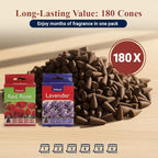 Tulasi Classic Incense Cones with Natural Oils Scents, Set of 12 Fragrances (180 Cones) Calming Home Aromatherapy, Meditation, Relaxing, Mixed Scents with Natural Oils