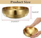 8.3" Golden Key Bowl for Entryway Decorative Key Holder Round Fruit Dish Stainless Steel Catch All Bowl for Coffee Table Kitchen Counter Home Decor