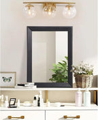 AAZZKANG Black Mirrors for Wall Rectangle Wood Framed Large 20"x16" Decorative Wall Mirror for Bedroom Bathroom Living Room Dressing Room Entryway