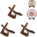 ANBOXIT Bowl Stands for Display, 3 Pack 3.5 Inch Plate Holder, Wooden Easel Frame Holder, Display Stand for Large Deep Platters and Dishes, 3.5" H x 4.8" W x 4" D (For Bowls under 2.5" in Depth)