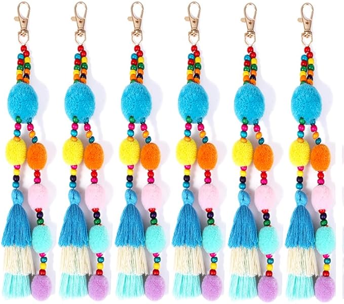 6Pcs Handcrafted Decorative Tassels for DIY Craft Home Décor Handmade Tassels Blue