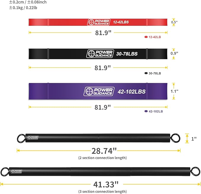 POWER GUIDANCE Pull Up Assist Bands - Stretch Resistance Band - Mobility Band - Powerlifting Bands - by Perfect for Body Stretching, Powerlifting, Resistance Training