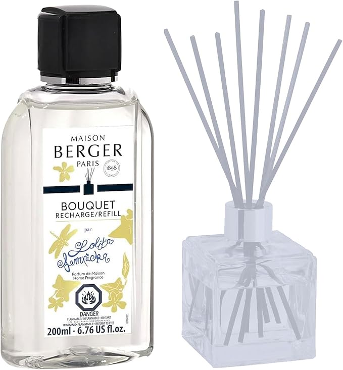 Maison Berger Lolita Lempicka Fragrance Refill – 200mL (6.76 Fluid Ounces) Scented Oil for Reed and Ceramic Diffusers Designer Collaboration – Gourmand Floral Scent with Ivy, Violet, and Tonka Bean