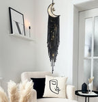 Dream Catchers Moon Dream Catcher with Light, Black Dream Catcher for Girls Boys Bedroom Wall Decor Christmas Decor, Macrame Dream Catchers Boho Room Decor for Teen Girls Boy Birthday Gift Women