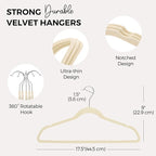 HOUSE DAY Premium Velvet Hangers 100 Pack Beige, Non-Slip Flocked Felt Hangers, Sturdy Clothes Hanger with 360° Rotatable Hook, Heavy Duty Durable Slim Coat Hanger for Closet Space Saving