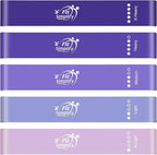 Fit Simplify Resistance Loop Exercise Bands with Instruction Guide and Carry Bag, Set of 5