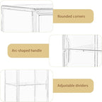 Attelite Large Clear Acrylic Display Case Shoe Storage Boxes With An Adjustable Divider,2 Pack 2 Tiers Clear Plastic Stackable Storage Bins With Lids Display Acrylic Box With Magnetic Door
