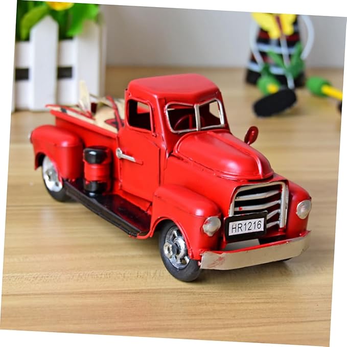 DECHOUS Vintage Handmade Iron Car Model Retro Desk Ornament Metal Toy Decor for Home and Office Unique for Car Enthusiasts and Collectors