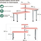 ZHWS Bathroom Counter Organizer Corner Shelf – Bathroom Organization Bamboo 3 Tier Spice Rack Makeup Organizer Bookshelf Space Saving Rack Kitchen Office Living Room (Pink)