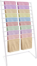 Scarf Organizer, Metal Hijab Organizer, 10 Tier Scarf Holder Hanger for Multiple Scarves, Freestanding Hijab Stand Belt Pants Hanging Rack for Home, Commercial, Clothing Store (White, 80cm)