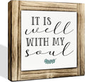 Positive Decor Sign, Farmhouse Desk Signs, Home Decor for Living Room, Bedroom Decoration for Shelf Counter, Calm Down Corner Decors, Spiritual Gift, It Is Well With my Soul Sign, 5.9×5.9 inches