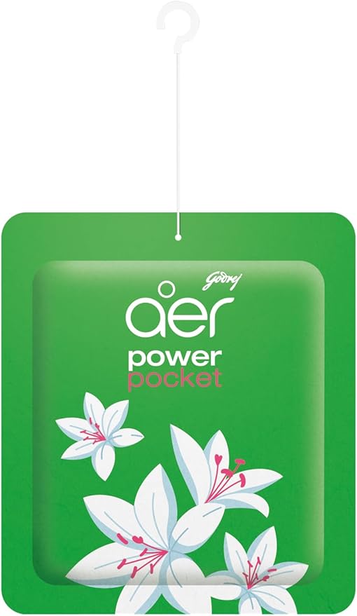 Godrej Aer Power Pocket Lavender Bloom Bathroom Fragrance 10 g, 6-Pack, Green