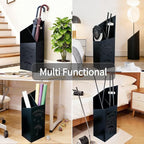 9.84" D x 7.87" W x 23.62" H Detachable Base Umbrella Stand - Elegant Raindrop Design, Water Collection Tray, Gold/Black Finish, Durable Home & Office Organizer