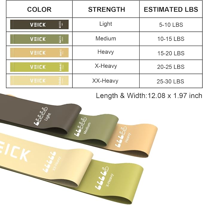 VEICK Resistance Bands for Working Out, Exercise Bands, Workout Bands, Pull Up Assistance Bands, Long Heavy Stretch Bands Set for Men Women, Power Weight Gym at Home Fitness Equipment