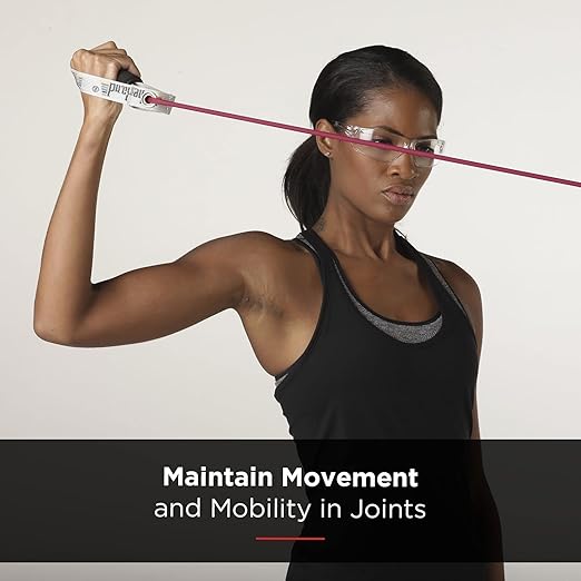 THERABAND Resistance Tubing with Soft Handles, Red, Medium Level, 48" Latex Stretch Resistance Bands for Exercise, Professional Workout Bands for Upper & Lower Body, Color-Coded Levels