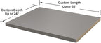 Custom Shelves, 3/4"" Thick Melamine, Cut to Size, Fully Customizable up to 65 inches Wide and up to 24 inches deep. for Cabinets, Closets, or Anywhere