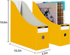 Limitliho Magazine Holde, Magazine File Holder for Home, Office, Desk, 10.6'' H×10.2'' L ×3.5''W Magazine Storage Box (Yellow, 6 Pack)