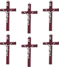 ZYFLSQ Catholic Crucifix Wall Cross 6 Pack, 4.7 inch Small Catholic Wooden Jesus Cross for Home Decor, Hanging Cross for Wall