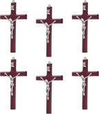 ZYFLSQ Catholic Crucifix Wall Cross 6 Pack, 4.7 inch Small Catholic Wooden Jesus Cross for Home Decor, Hanging Cross for Wall