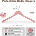 HOUSE DAY Cedar Hangers for Closet 30 Pack, Smooth Cedar Wood Hangers with Rings, 360° Swivel Hook, U-Shape Notched, Non Slip Pant Bar, Sturdy Wooden Clothes Hanger for Coats, Dresses, Suits