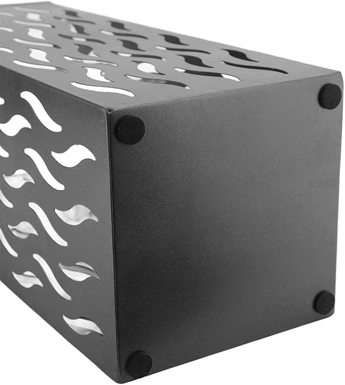 Umbrella Organizer, Multifunctional Umbrella Holder, Hollow Pattern Design Square Shape Umbrella Stand Rack, Metal Umbrella Basket Holder Stand for Home Hotel (Black)