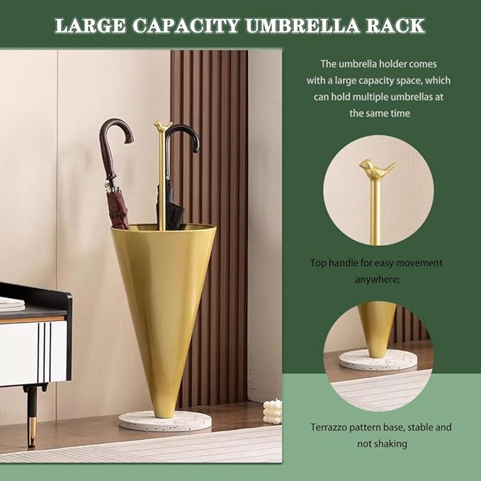 Umbrella Stand Rack Umbrella Basket Tall Umbrella Shape Household Storage Bucket, Multifunctional Umbrella Rack, Nordic Umbrella Stand For Hotel, With Bird Shape Handle ( Color : Yellow , Size : 30*85