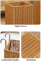 Woven Umbrella Stand with Removable Storage Basket, Umbrella Storage Rack with Water Tray, Entryway Umbrella Basket(Large)