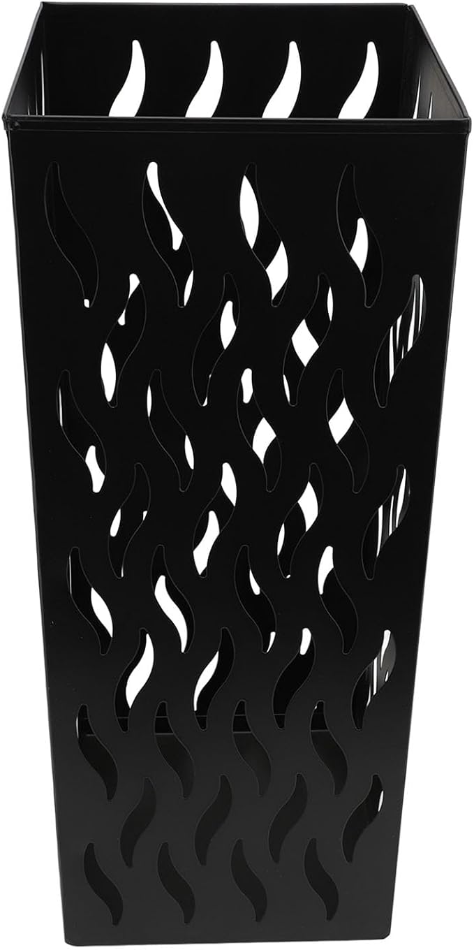 Metal Umbrella Holder, Hollow Out Design rectangular Umbrella Rack Stand, Entryway Umbrella Stand Rectangular Canes Walking Stick Storage Bin for Home Office Decor (Black)