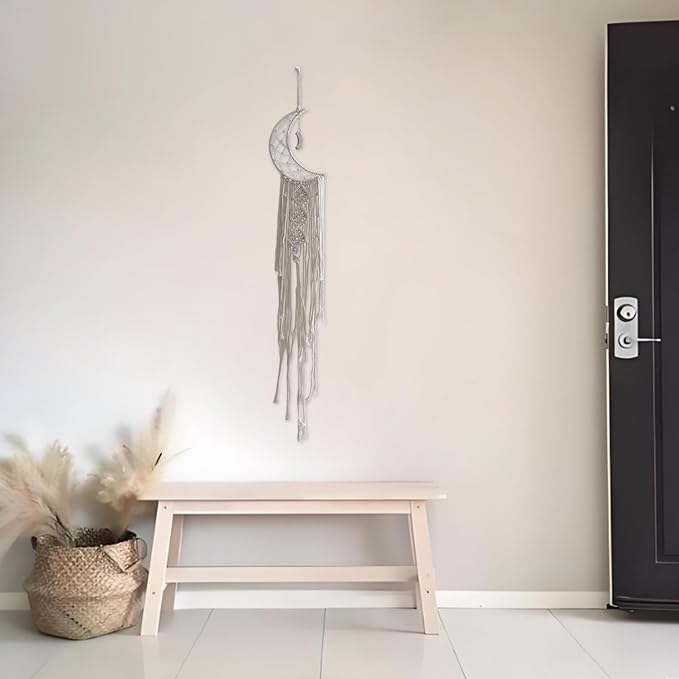 High Demand Dreamy Dream Catcher, Handmade Moon Design Wall Hanging, Bohemian Art Decor for Bedroom/Dorm Room/Mom/Women(Moon)