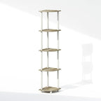 Furinno Turn-N-Tube Storage Shelves, 5-Tier Book Shelf, Corner Shelf, Toolless Open Shelves, for Organization and Storage, Living Room, Home Office, Hallway, Bedroom, Sonoma Oak
