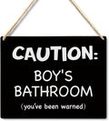 Lacosu Wall Pediments Bathroom Door Signs, Boys Bathroom Sign, 8 x 10 Inches, MDF, Black, Rustic Style