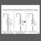 Haute Decor Adapt Adjustable Length Wreath Hanger with Interchangeable Icons (Oil Rubbed Bronze-Bee/Sun/Pumpkin/Snowflake) - 4 Wreath Hangers in 1 - Sturdy Door Wreath Hanger