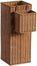Woven Umbrella Stand with Removable Storage Basket, Umbrella Storage Rack with Water Tray, Entryway Umbrella Basket(Small)