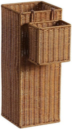 Woven Umbrella Stand with Removable Storage Basket, Umbrella Storage Rack with Water Tray, Entryway Umbrella Basket(Small)