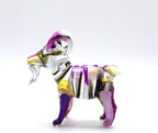 Goat Tiny Figurines Hand Blown Glass Art Animals Collectible Gift Home Décor (Marble Purple)