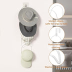 LINFIDITE 15 Pack Baseball Hat Rack Hanger Holder Organizer Multi Hook Wall Mounted Over Door Cap Display Storage Rack Cap Holder, Closet HangingStorage Rack w Hanging Hook White