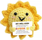 Get Well Soon Gifts - Handmade Positive Crochet Sunshine Dolls with Cheer Up Messages, Crochet Emotional Support Buddies for Surgery Recovery & Healing | Get Well Soon Gifts for Kids, Women, Men