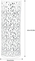 Umbrella Stand Rack, 5.91 * 16.54" Metal Hollowed Freestanding Cylinder Umbrella Holder Organizer Bin for Home Hotel Office Entryway