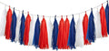 15Pcs Red Blue and White Paper Tassel Garland,Tissue Tassel Banner for Independence Day,July 4th Party,Memorial Day,Veterans Day,Party Decoration