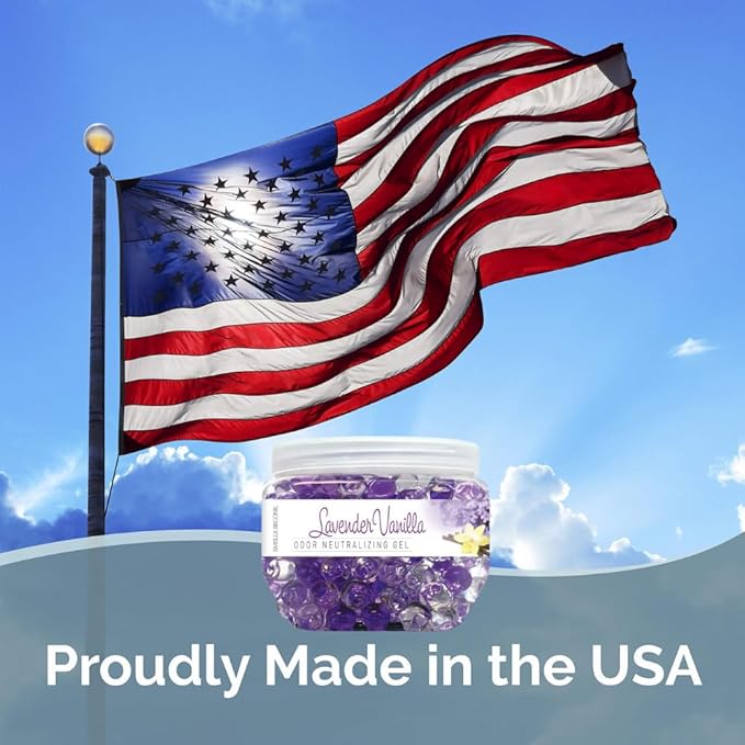 SMELLS BEGONE 12 oz Odor Eliminator Gel - Air Freshener - Absorbs & Eliminates Odors in Pet Areas, Bathrooms, Boats, RVs & Cars - Made with Essential Oils - Lavender Vanilla (2-Pack)