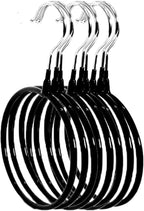 Belt/Scarf Hangers for Closet - 8 PCS Nonslip Space Saving Steel Tie Rings Holder Organizer for Neckties, Shawls Scarves, Veils, Pashminas Display(8 Pack, Black)