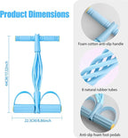 8-Tube Pedal Resistance Band with Handles, Multifunctional Pedal Resistance Band Made of Natural Rubber, Fashion Puller Exercise Equipment for Full Body Strength, Toning & Stretching